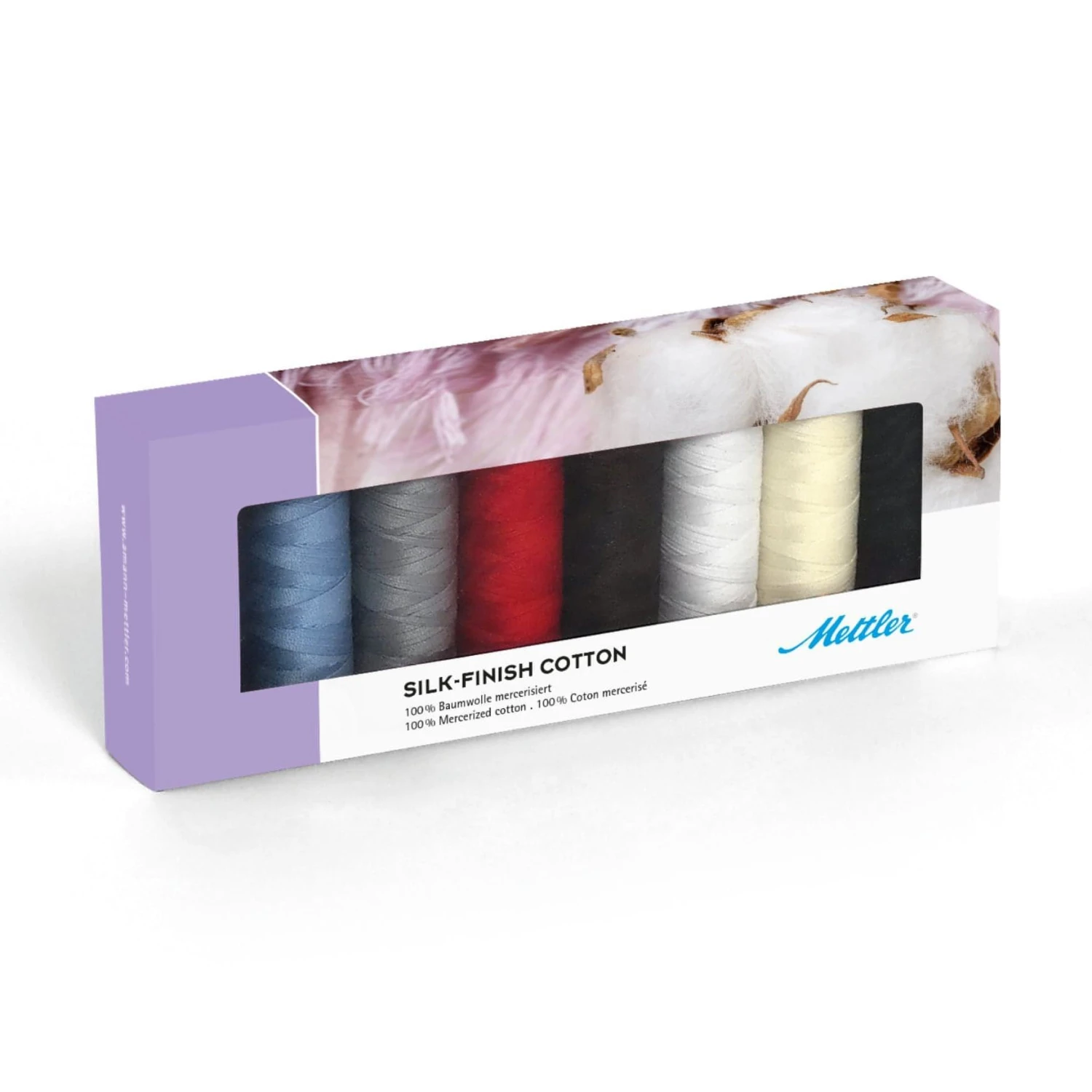 Mettler Silk-Finish Cotton No. 50 150m 8 Spools - Thread Set 1 Mettler Silk-Finish Cotton No. 50 150m 8 Spools - Thread Set