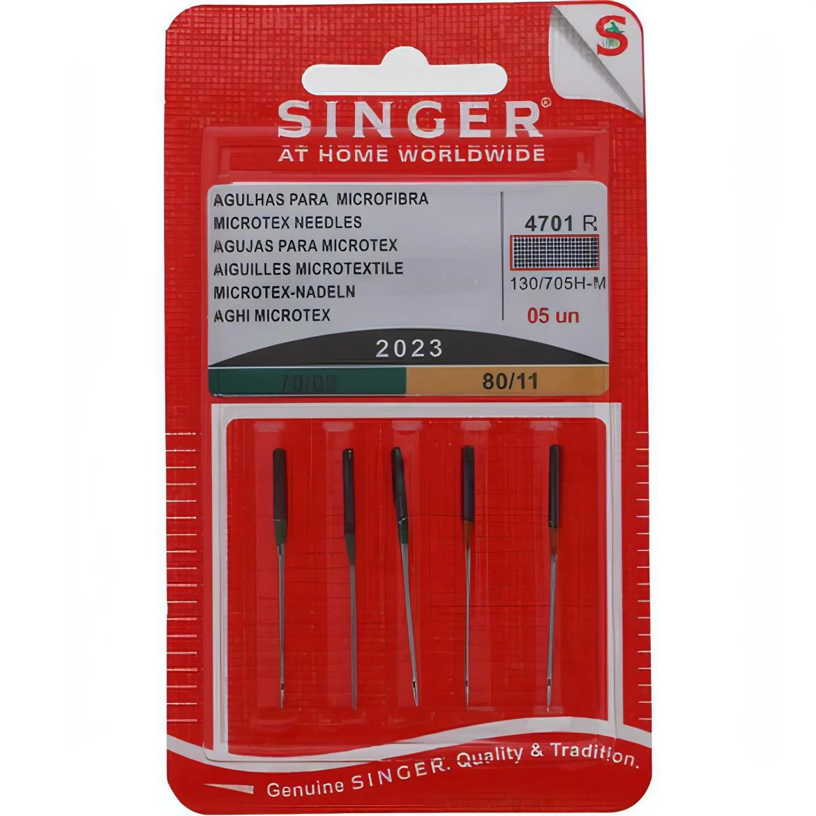 5-Pack Singer Microtex Needles 70/10 & 80/11 1 5-Pack Singer Microtex Needles 70/10 & 80/11