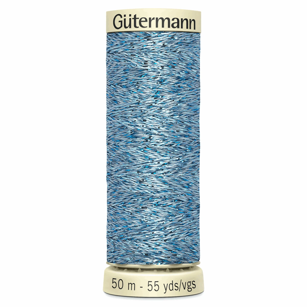 Gutermann Blue Metallic Effect Thread - 50m 2 Gutermann Blue Metallic Effect Thread - 50m - Image 2