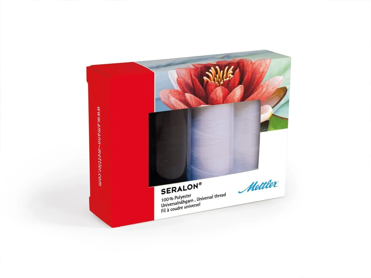 Mettler Seralon No. 100 200m Black And White Set 4 Spools - Thread Set 1 Mettler Seralon No. 100 200m Black And White Set 4 Spools - Thread Set