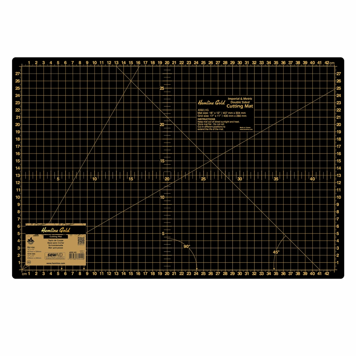 Premium Medium A3 Cutting Mat - 45cm X 30cm *Hemline Gold Edition* 1 Premium Medium A3 Cutting Mat - 45cm X 30cm *Hemline Gold Edition*