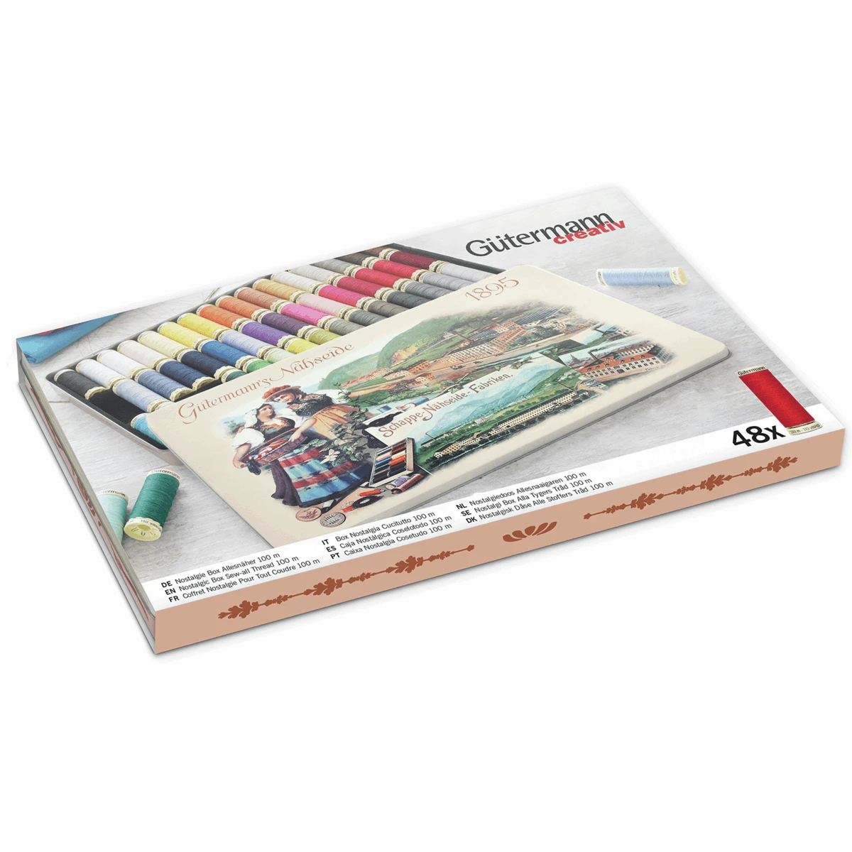 Gutermann Nostalgic Thread Box 1895 - Sew-All: 48 X 100m: Assorted Shades 1 Gutermann Nostalgic Thread Box 1895 - Sew-All: 48 X 100m: Assorted Shades