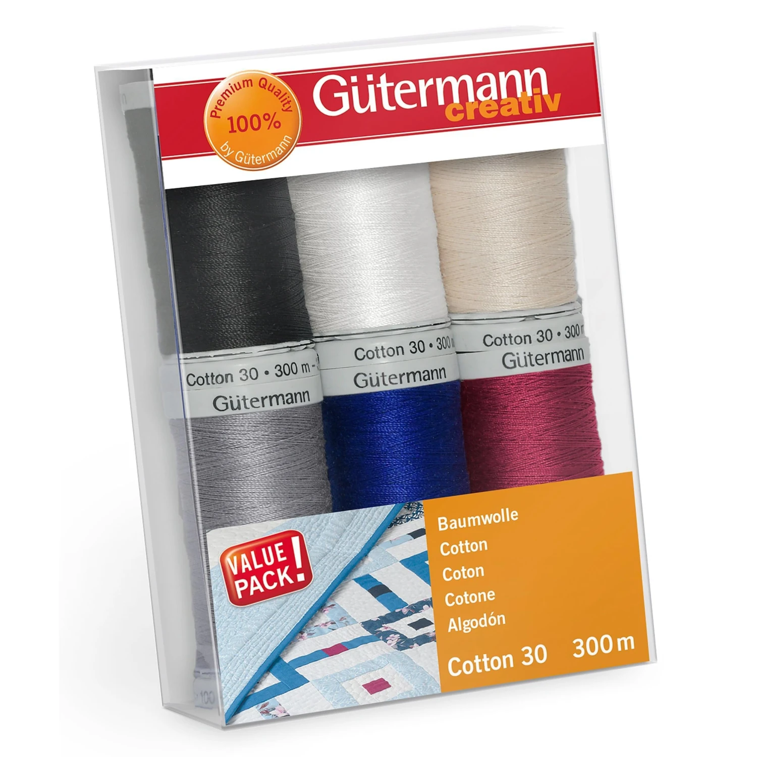 Gutermann Cotton Thread Set No.30 - 6 X 300m 1 Gutermann Cotton Thread Set No.30 - 6 X 300m