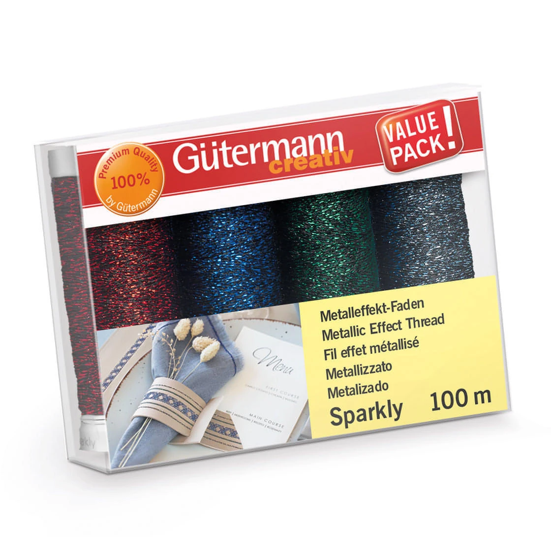 Gutermann Sparkly Thread Set - 4 X 100m (colour Set 2) 1 Gutermann Sparkly Thread Set - 4 X 100m (colour Set 2)