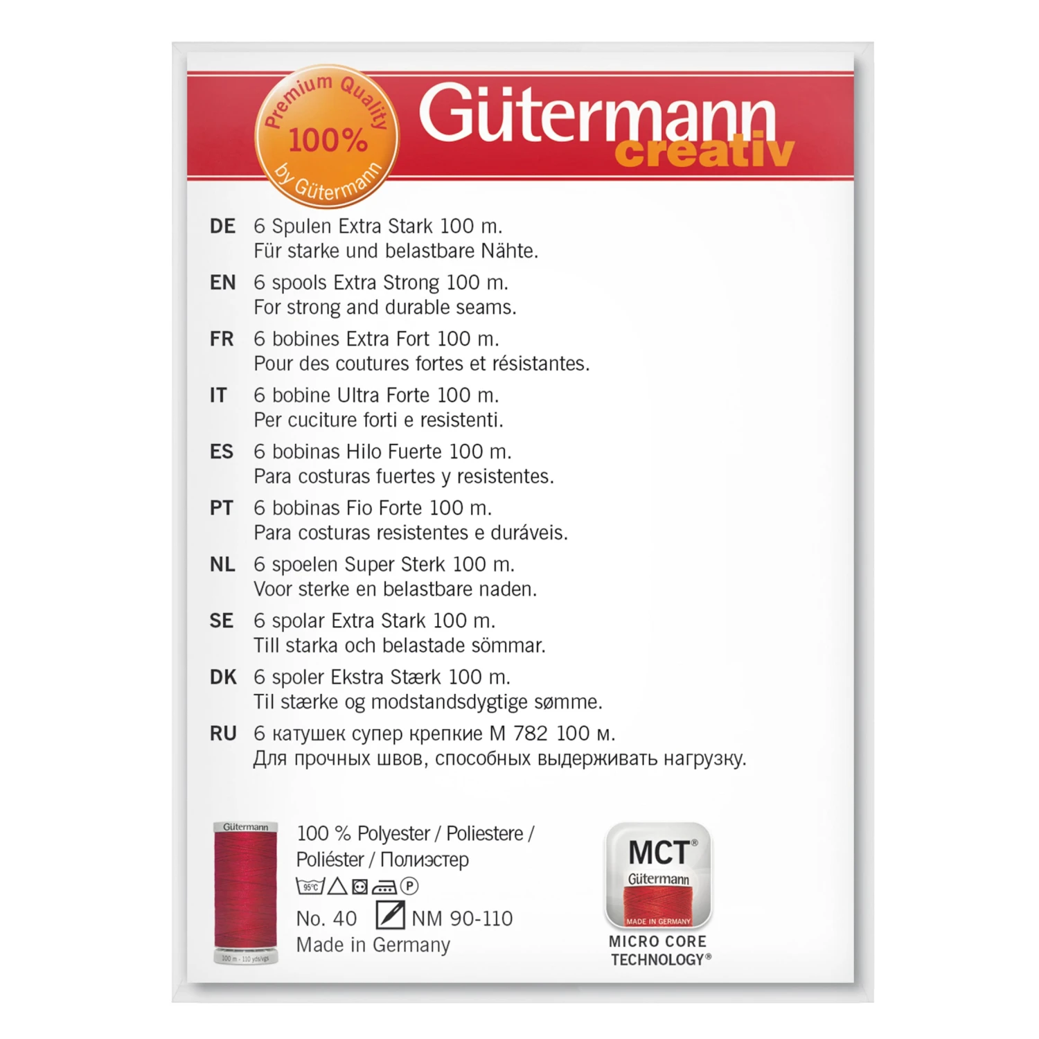 Gutermann Extra Strong Thread Set - 6 X 100m 4 Gutermann Extra Strong Thread Set - 6 X 100m - Image 4