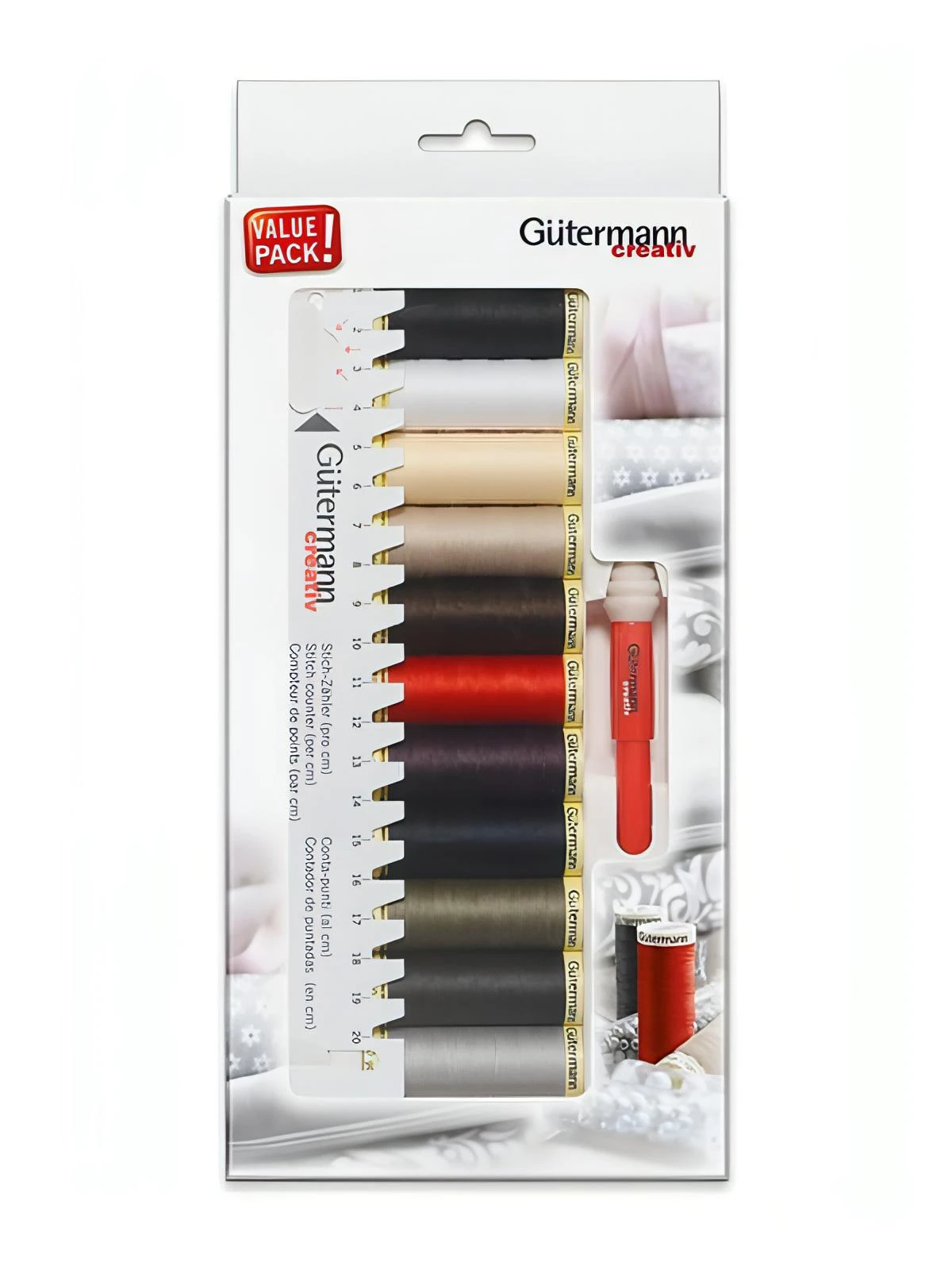 Gutermann Thread Set - Sew-All - 11 X 100m, Ruler And Mini Seam Fix (Assorted) 1 Gutermann Thread Set - Sew-All - 11 X 100m, Ruler And Mini Seam Fix (Assorted)