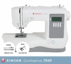 Singer Confidence 7640 Sewing Machine - Extension Table, 200 Stitch Patterns, Silky Smooth Motor - New 2025 Model -Singer Sewing Outlet Shop 7640