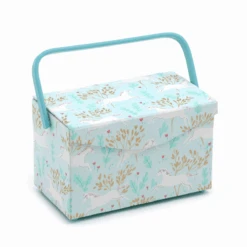 Unicorn Dash Sewing Box With Lid - Medium