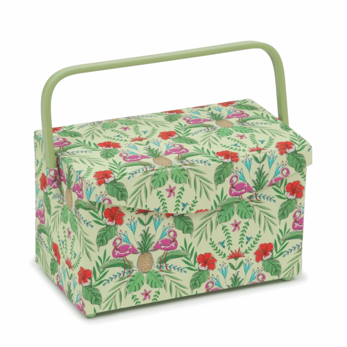 Tropical Lime Sewing Box With Lid - Medium 1 Tropical Lime Sewing Box With Lid - Medium
