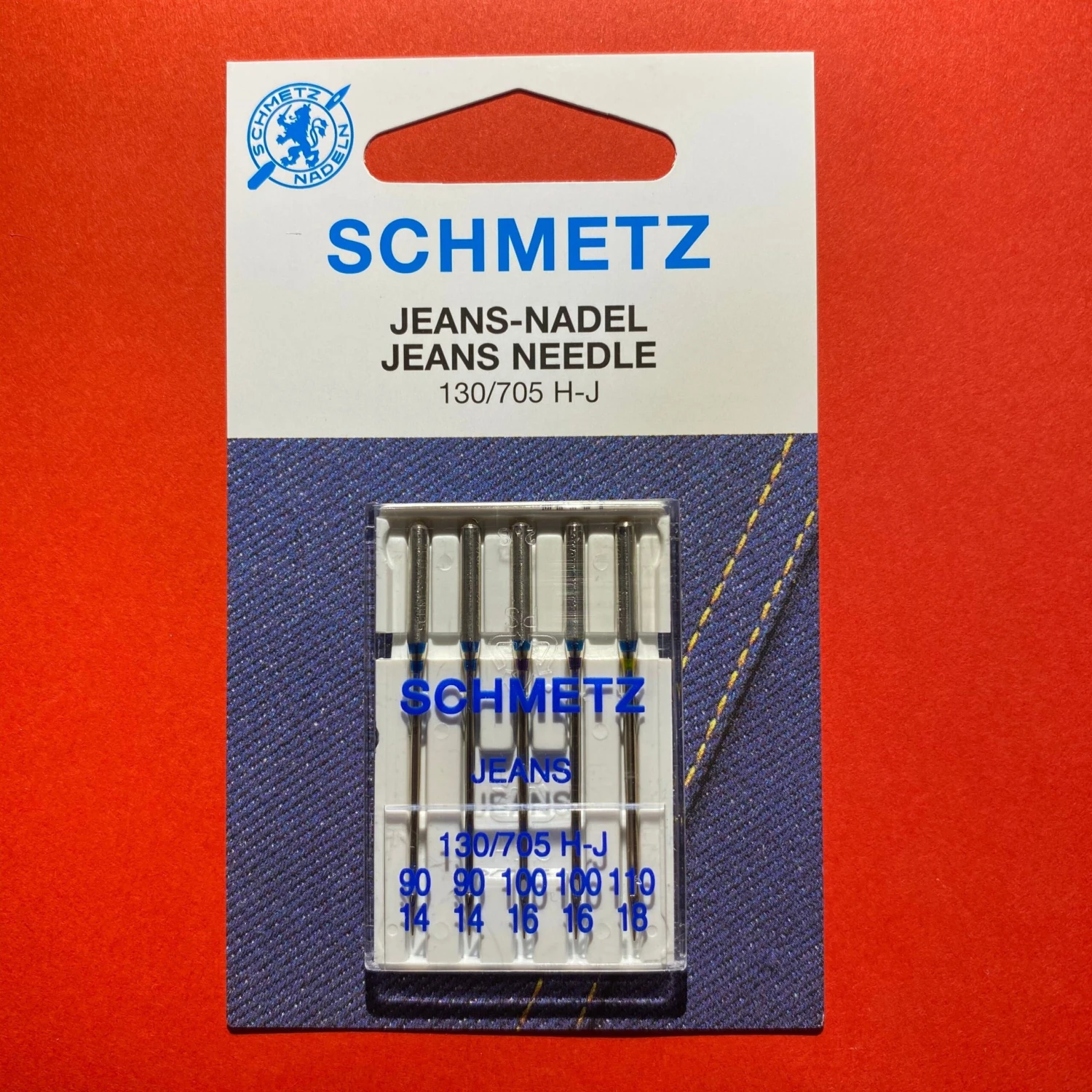 Schmetz Jeans Needles 130/705 H-J Assorted 90 To 110 - 5 Pack 1 Schmetz Jeans Needles 130/705 H-J Assorted 90 To 110 - 5 Pack