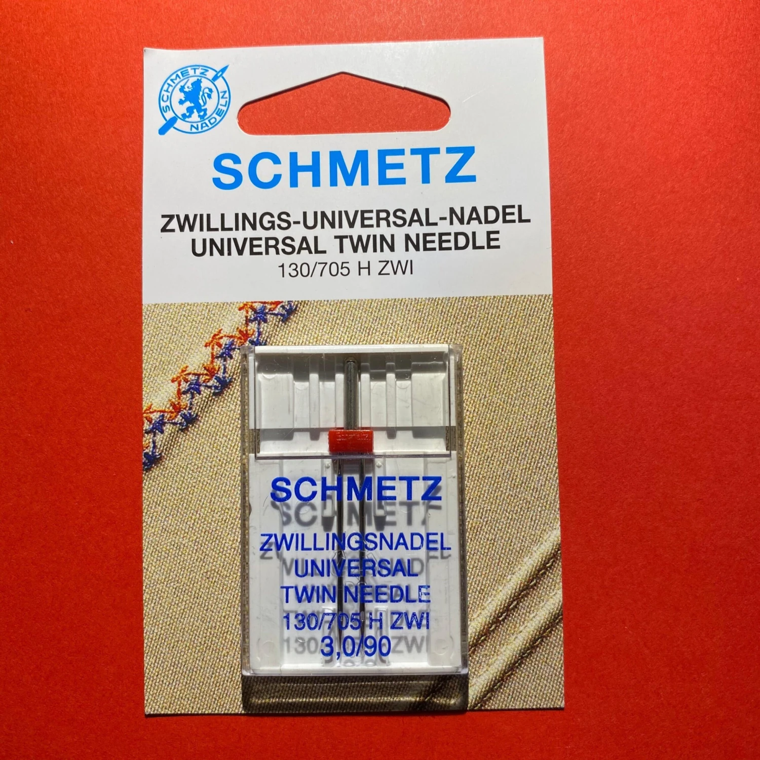 Schmetz Universal Twin Needle Size 90, 3mm Gap 1 Schmetz Universal Twin Needle Size 90, 3mm Gap
