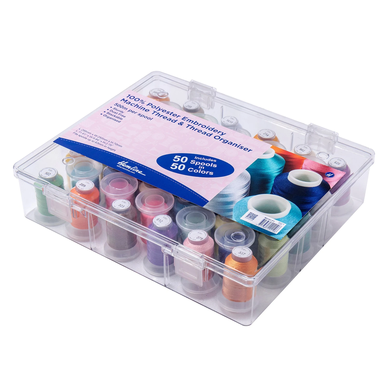 Thread Box And Storage Organiser, Filled, Polyester Machine Embroidery Thread 1 Thread Box And Storage Organiser, Filled, Polyester Machine Embroidery Thread