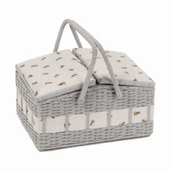 Bee Wicker Basket Sewing Box - Large