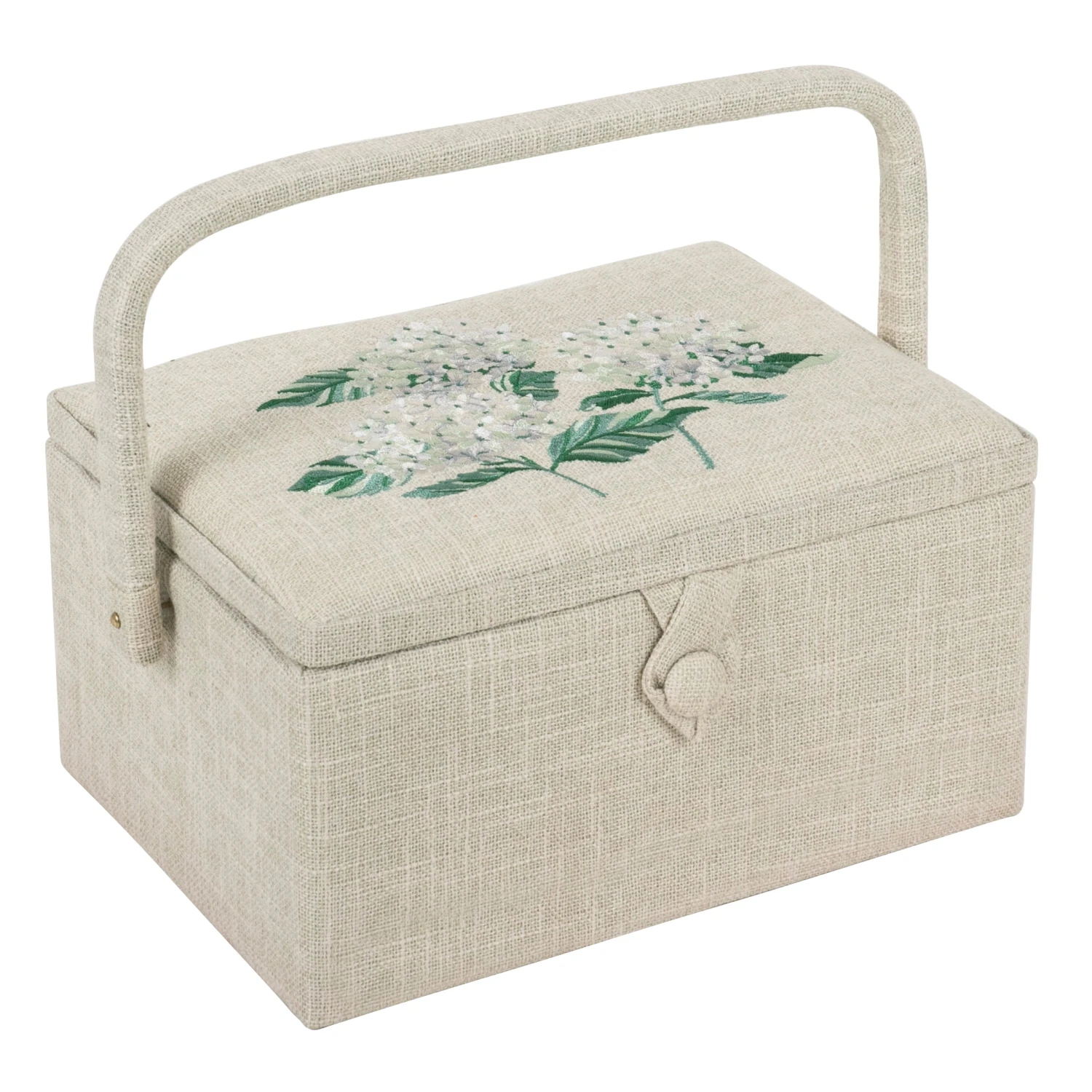 Sewing Box (M): Embroidered: Hydrangea 1 Sewing Box (M): Embroidered: Hydrangea