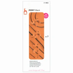 7 X Pony Assorted Repair Hand Sewing Needles - Black With White Eye