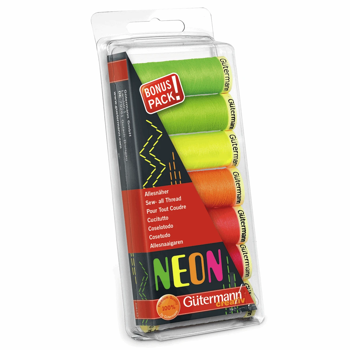 Gutermann Thread Set Sew-All 100m Neon 7 Reels 1 Gutermann Thread Set Sew-All 100m Neon 7 Reels