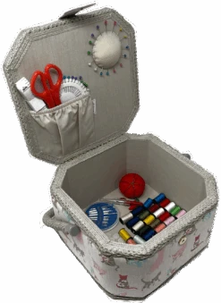 Octagon Sewing Box With Deluxe Craft Kit