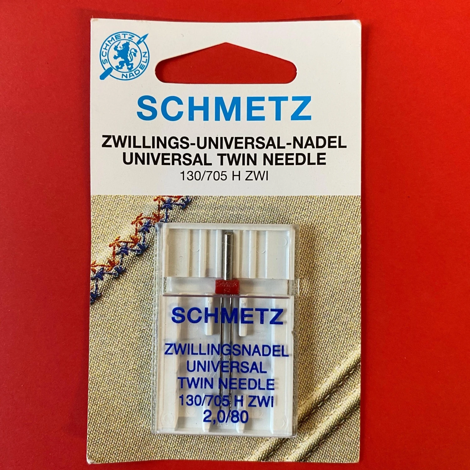Schmetz Universal Twin Needle Size 80, 2mm Gap 1 Schmetz Universal Twin Needle Size 80, 2mm Gap