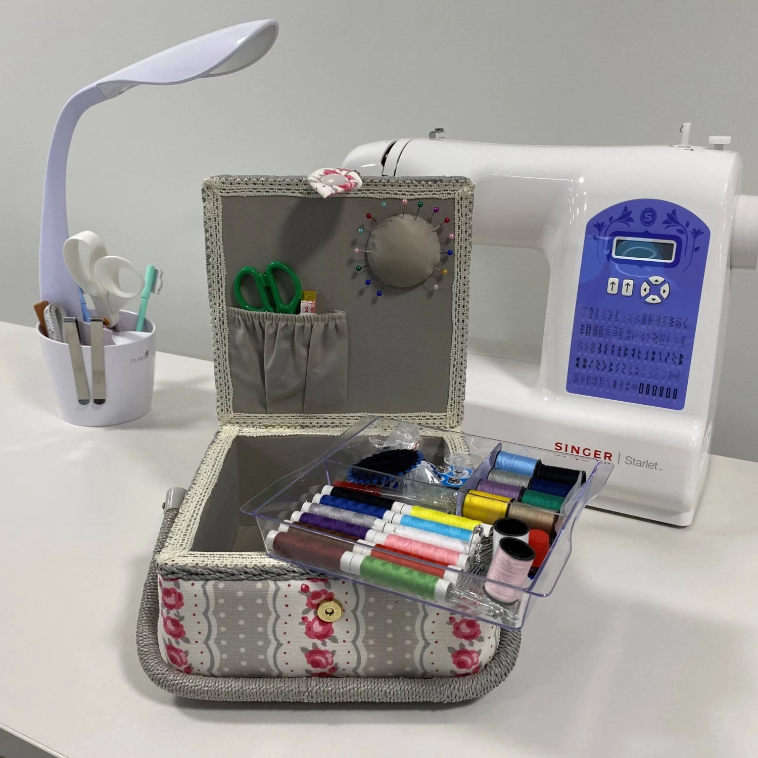 Luxury Craft Storage With Deluxe Craft Sewing Kit - Taupe * Ideal For Christmas * 2 Luxury Craft Storage With Deluxe Craft Sewing Kit - Taupe * Ideal For Christmas * - Image 2