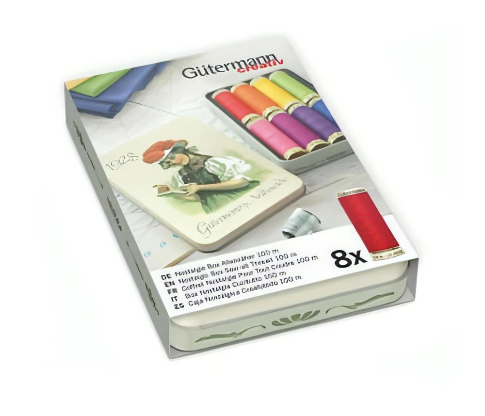 Gutermann Nostalic Box Sew-all Thread 8 X 100m With Storage Box 2 Gutermann Nostalic Box Sew-all Thread 8 X 100m With Storage Box - Image 2